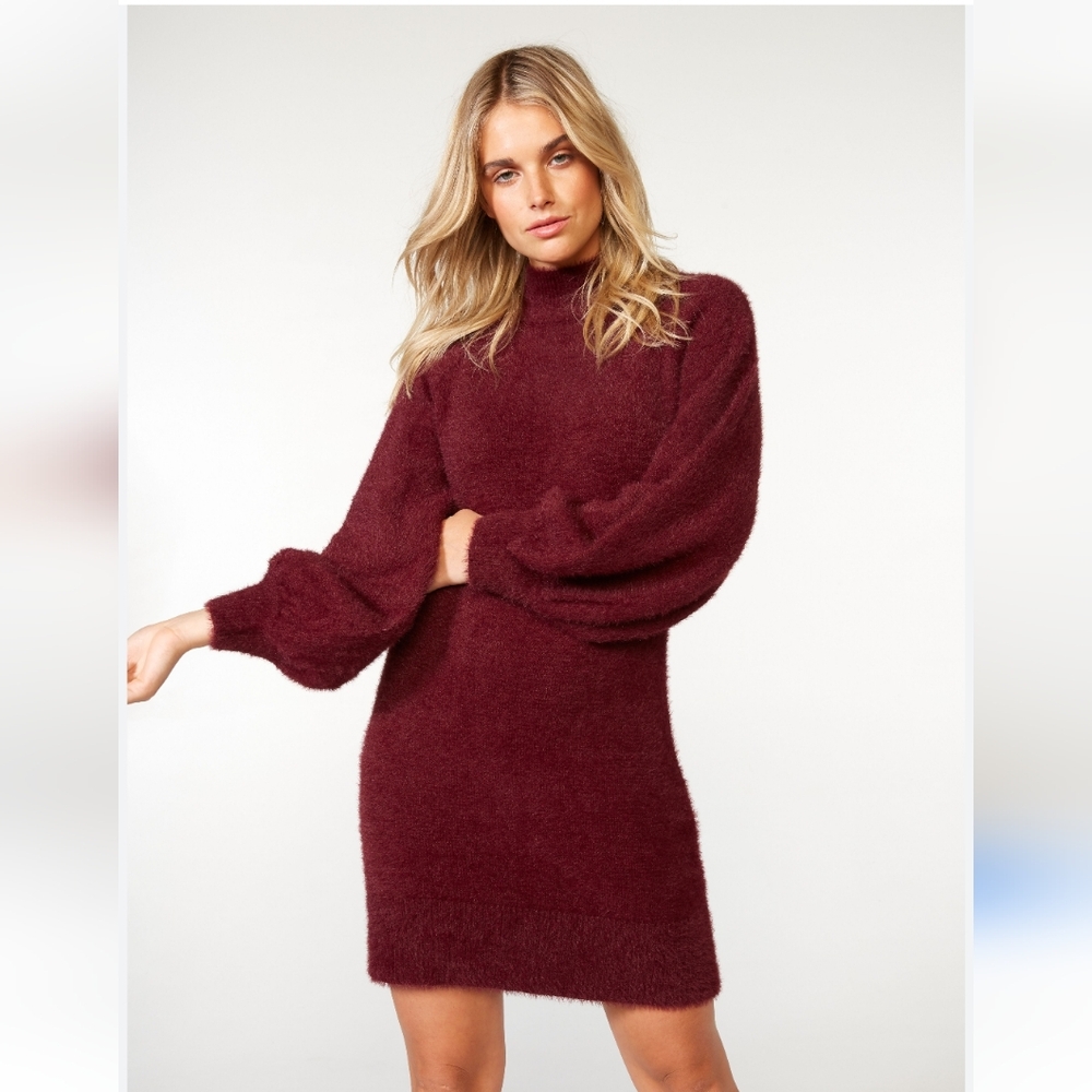 BARDOT belle sleeve fuzzy knit dress